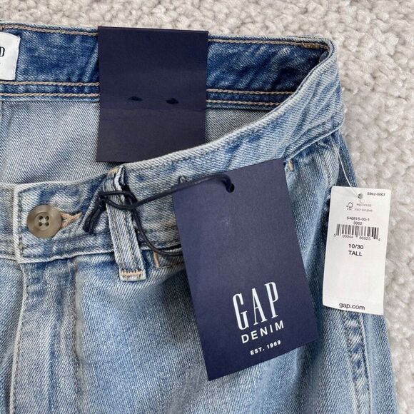 Gap High Rise Wide Leg Crop Jean Light Indigo Wash Womens 10/30 Tall NEW - Picture 7 of 10